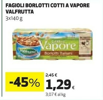 Coop Valfrutta Fagioli Borlotti Cotti A Vapore offerta