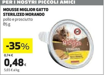 Coop Morando Mousse Miglior Gatto Sterilized Pollo E Prosciutto offerta