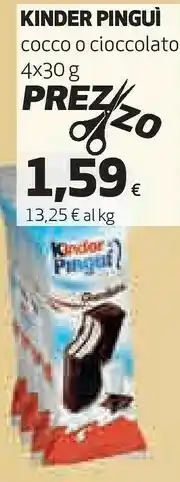 Coop Zuegg Ferrero Kinder Pingui Cocco O Cioccolato offerta