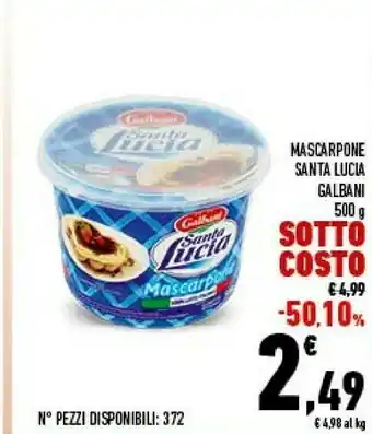 Conad Galbani Mascarpone Santa Lucia 500 G(ml) offerta