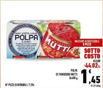 Conad Mutti Polpa Di Pomodoro 1200 G(ml) offerta