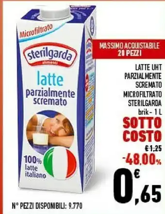 Conad Sterilgarda Latte Microfiltrato Parzialmente Scremato UHT 1000 G(ml) offerta