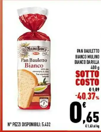 Conad Mulino Bianco Pan Bauletto Bianco 400 G(ml) offerta