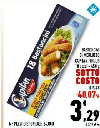 Conad City Findus 18 Bastoncini Con 100% Filetti Di Merluzzo 450 G(ml) offerta