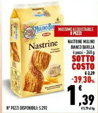 Conad Barilla Nastrine Cioccolato 240 G(ml) offerta