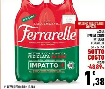 Conad Ferrarelle Acqua Minerale Effervescente Naturale offerta