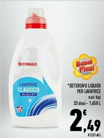 Conad Detersivo Liquido Per Lavatrice Classico