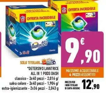 Conad Dash Detersivo Lavatrice All In 1 Pods offerta