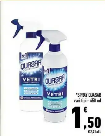 Conad Quasar Spray Vetri offerta