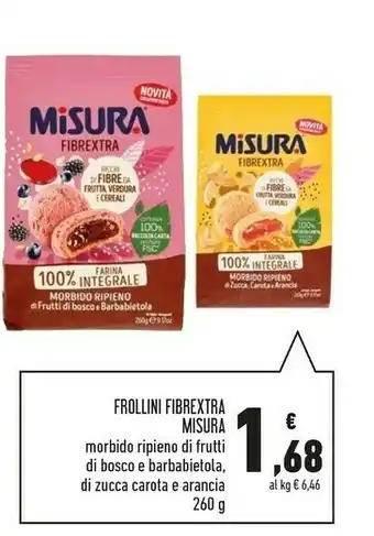 Conad Misura Fibrextra Ripieno Di Frutti Di Bosco E Barbabietola 260 G(ml) offerta