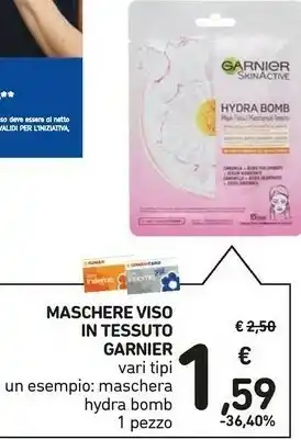 Conad Garnier Maschere Viso In Tessuto offerta