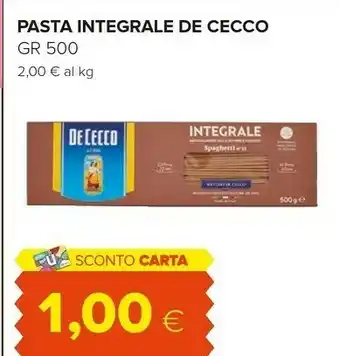 Oasi De Cecco Integrale Spaghetti N. 12 500 G(ml) offerta