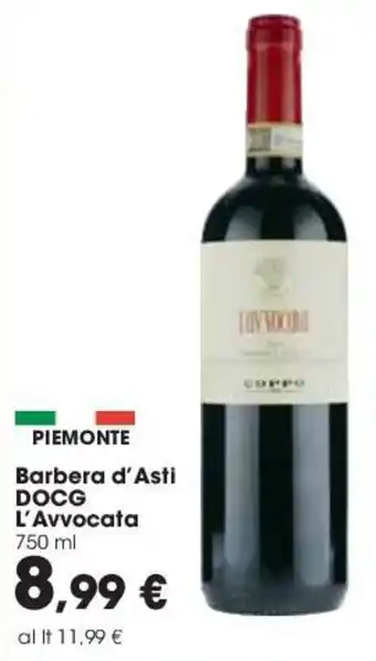 Carrefour L'Avvocata Barbera d'Asti DOCG 750ml offerta