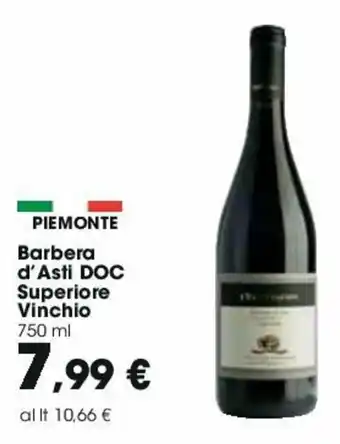 Carrefour Barbera d'Asti DOC Superiore Vinchio 750ml offerta