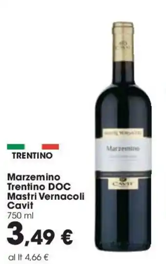 Carrefour Cavit Marzemino Trentino DOC Mastri Vernacoli 750ml offerta