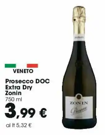 Carrefour Zonin Prosecco Doc Extra Dry 750ml offerta