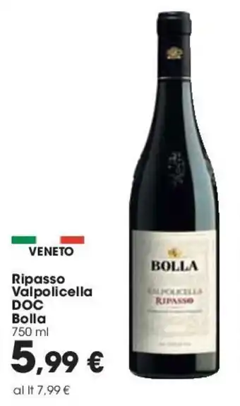 Carrefour Bolla Ripasso Valpolicella DOC 750ml offerta