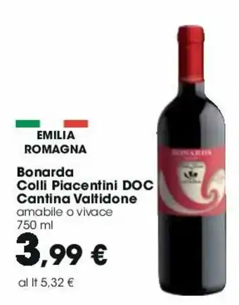 Carrefour Cantina Valtidone Bonarda Colli Piacentini DOC 750ml offerta