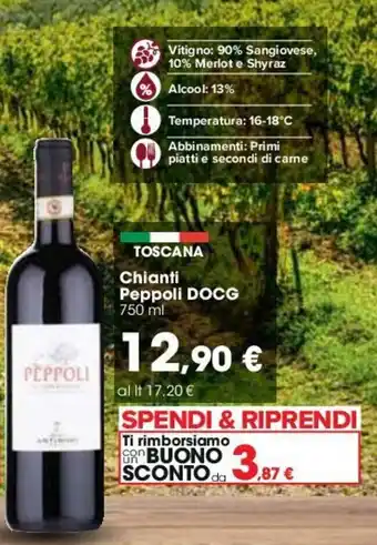 Carrefour Chianti Peppoli DOCG 750ml offerta