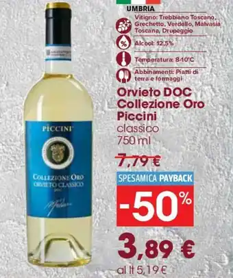 Carrefour Piccini Orvieto DOC Collezione Oro 750ml offerta