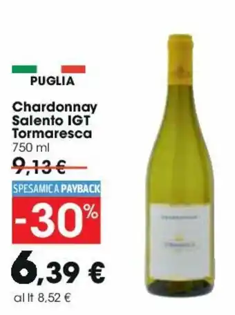 Carrefour Tormaresca Chardonnay Salento IGT 750ml offerta
