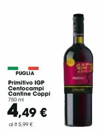 Carrefour Primitivo IGP Centocampi Cantine Coppi 750ml offerta