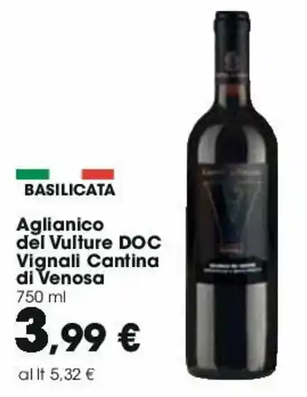 Carrefour Vignali Cantina di Venosa Aglianico del Vulture DOC 750ml offerta