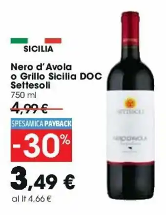 Settesoli Nero d'Avola o Grillo Sicilia DOC 750ml