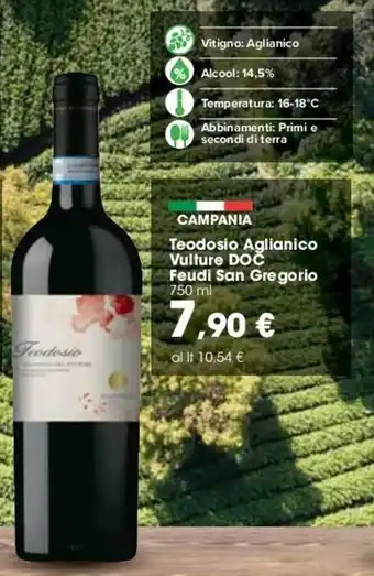 Carrefour Feudi San Gregorio Teodosio Aglianico Vulture DOC 750ml offerta