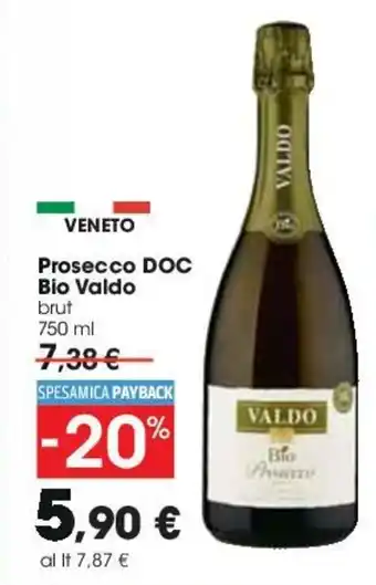 Carrefour Valdo Bio Prosecco DOC 750ml offerta