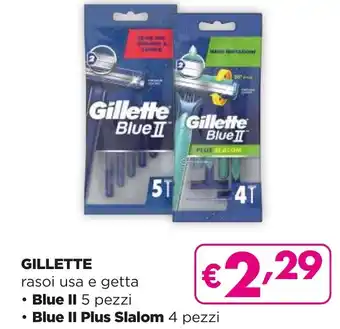 GILLETTE rasoi usa e getta • Blue II 5 pezzi • Blue II Plus Slalom 4 pezzi