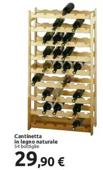 Carrefour Cantinetta in Legno naturale 54 bottiglie offerta