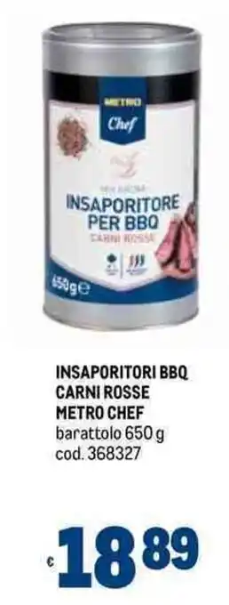 INSAPORITORI BBQ CARNI ROSSE METRO CHEF barattolo 650 g