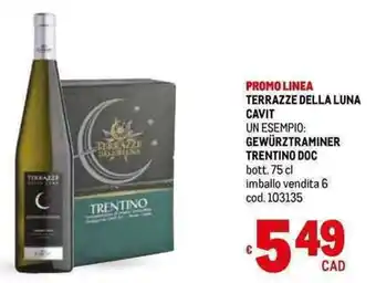 TERRAZZE DELLA LUNA CAVIT GEWÜRZTRAMINER TRENTINO DOC bott. 75 cl