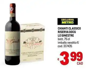 CHIANTI CLASSICO RISERVA DOCG LE GINESTRE bott. 75 cl