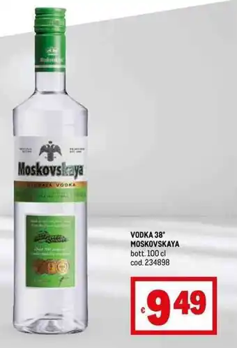 Metro VODKA 38° MOSKOVSKAYA bott. 100 cl offerta