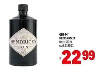 GIN 44° HENDRICK'S bott. 70 cl