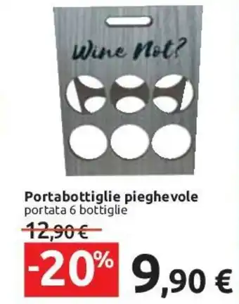 Carrefour Portabottiglie pieghevole 6 bottiglie offerta