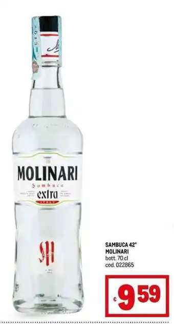 Metro SAMBUCA 42° MOLINARI bott. 70 cl offerta