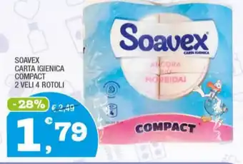 Splendidi e Splendenti SOAVEX CARTA IGIENICA COMPACT 2 VELI 4 ROTOLI offerta