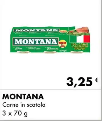 Iper Tosano MONTANA Carne in scatola 3 x 70 g offerta