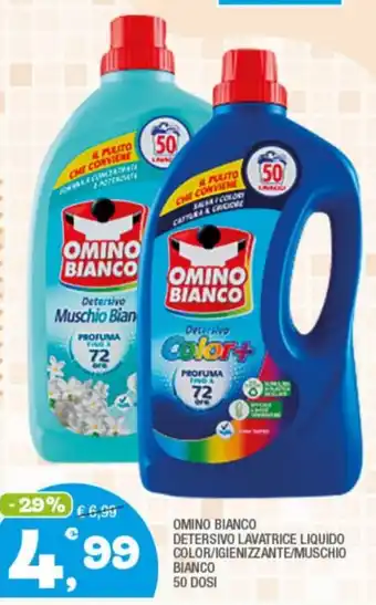 Splendidi e Splendenti OMINO BIANCO DETERSIVO LAVATRICE LIQUIDO COLOR/IGIENIZZANTE/MUSCHIO BIANCO 50 DOSI offerta