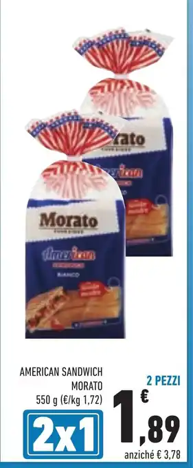 Conad AMERICAN SANDWICH MORATO 550 g offerta