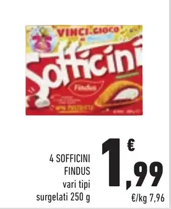 Conad 4 SOFFICINI FINDUS vari tipi surgelati 250 g offerta