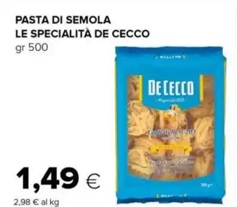 PASTA DI SEMOLA LE SPECIALITÀ DE CECCO gr 500