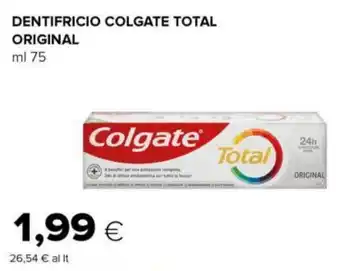 Tigre DENTIFRICIO COLGATE TOTAL ORIGINAL ml 75 offerta