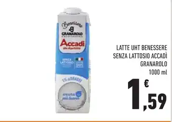 Conad LATTE UHT BENESSERE SENZA LATTOSIO ACCADÌ GRANAROLO 1000 ml offerta