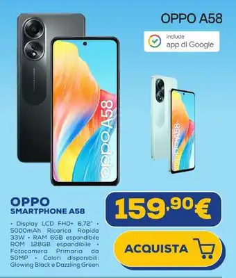 Euronics OPPO SMARTPHONE A58 offerta