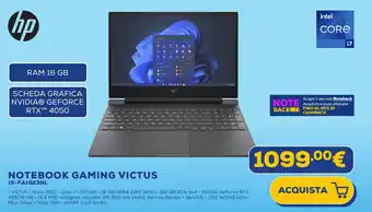 Euronics hp NOTEBOOK GAMING VICTUS offerta