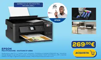Euronics EPSON MULTIFUNZIONE - ECOTANK ET-2850 offerta